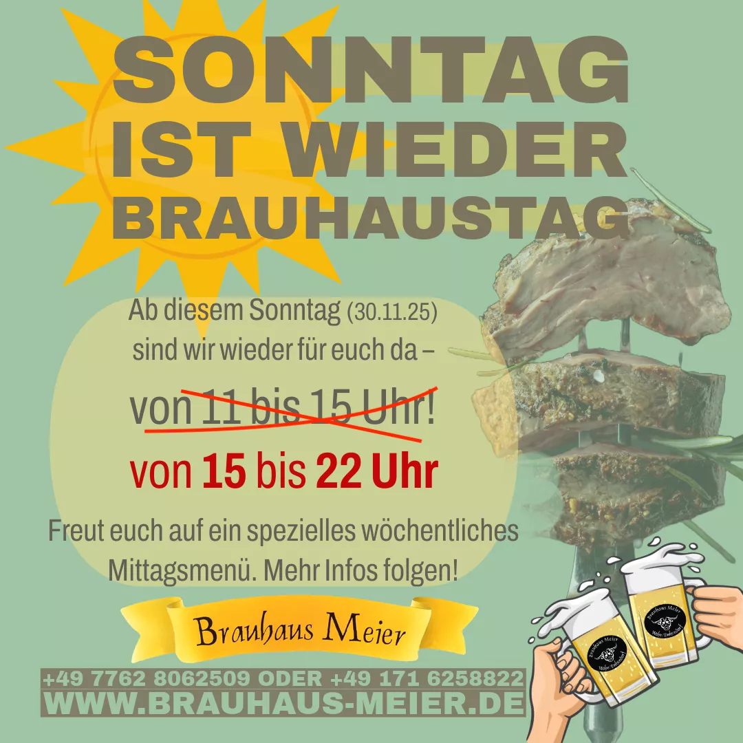 Gute Neuigkeiten: Sonntags wieder geöffnet 