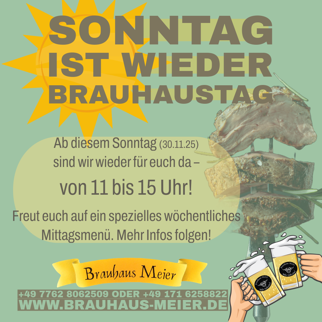 Gute Neuigkeiten: Sonntags wieder geöffnet 