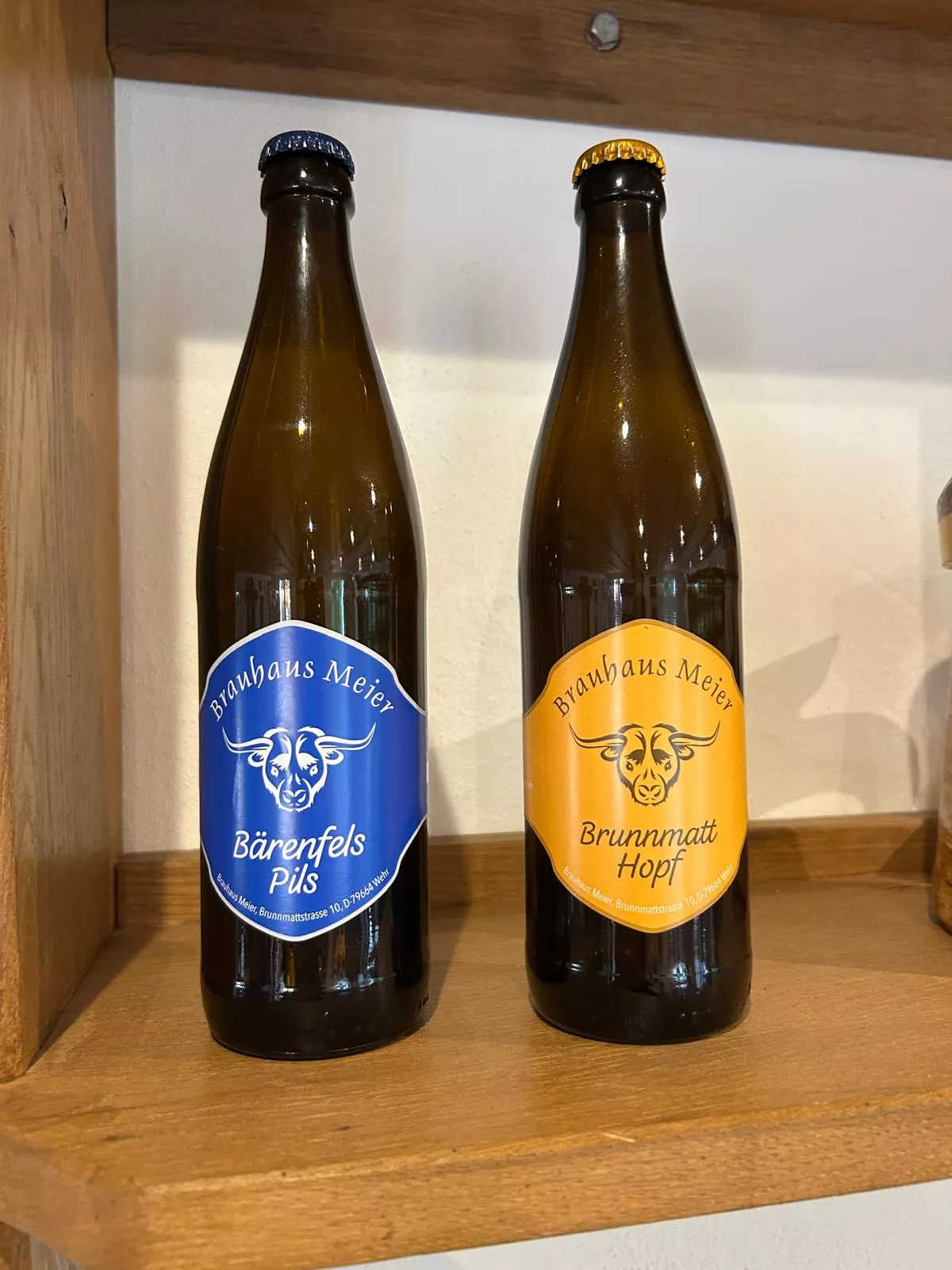 Flaschenbier - Bärenfels (dunkel) und Brunnmatthopf (hell)