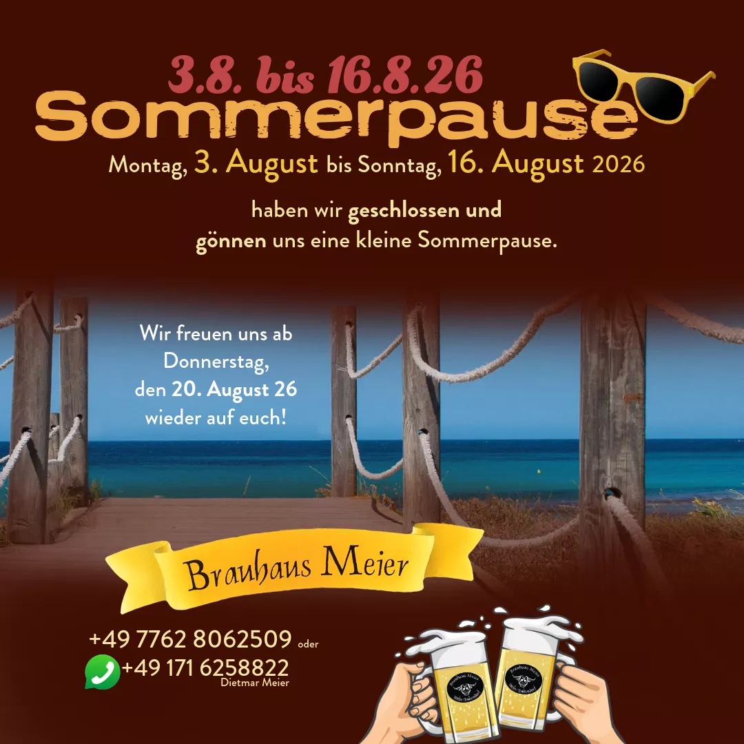 Wir gönnen uns eine kleine Sommerpause und haben ab Montag, 3. August bis Sonntag, 16. August 2026 geschlossen. Ab Donnerstag, den 20. August 2026 sind wir wieder für euch da und freuen uns auf euch!